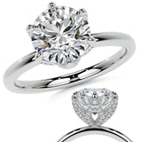 1.5ct Round Accented Tulip Moissanite Engagement Ring