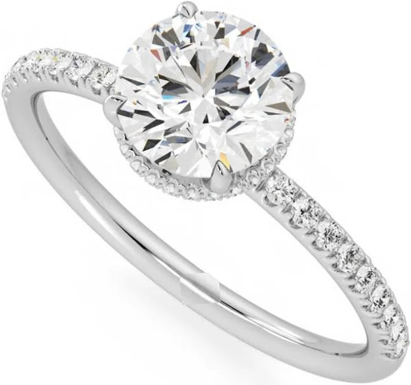 Marquise Hidden Halo Moissanite Engagement Ring