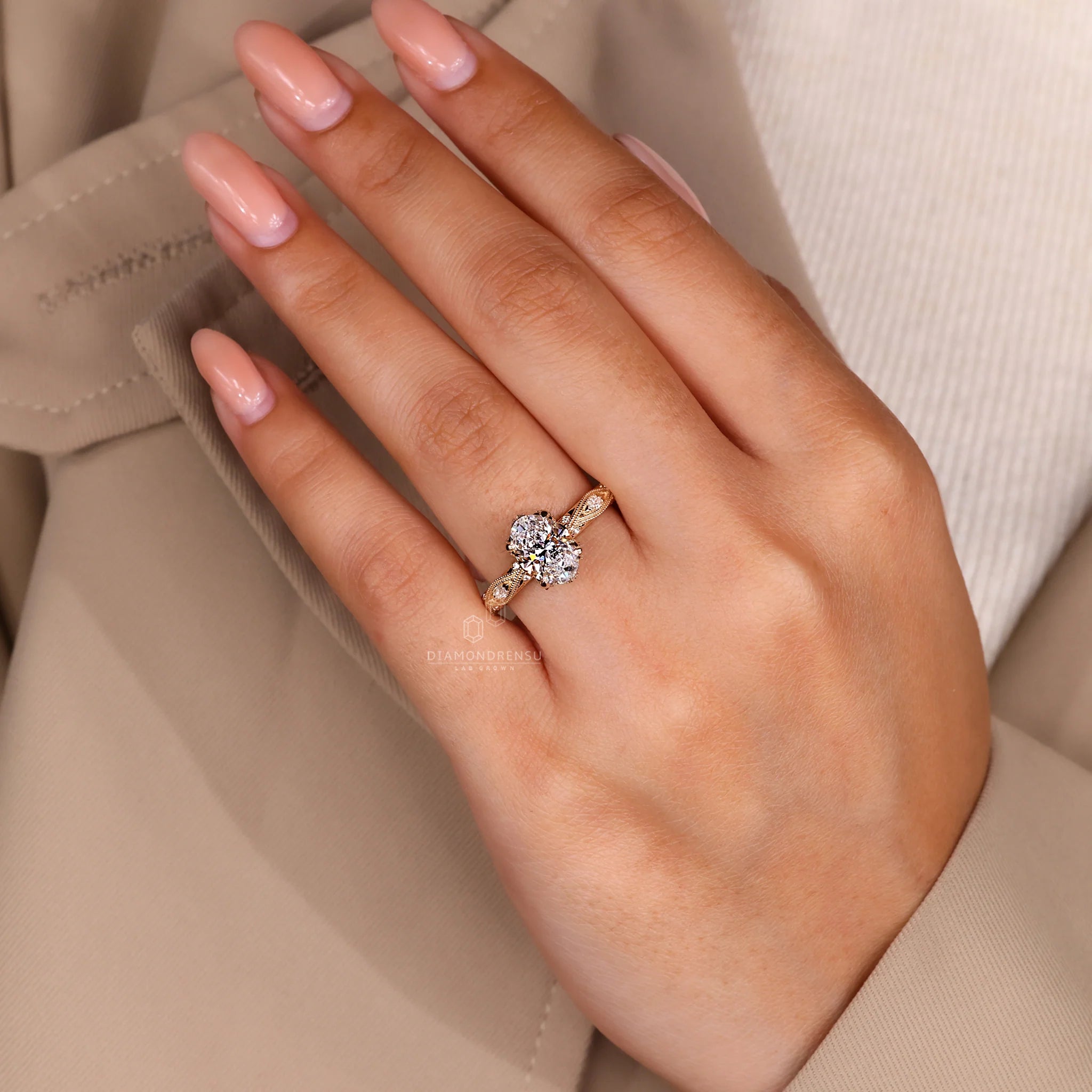 Oval Cut Vintage Diamond Engagement Ring