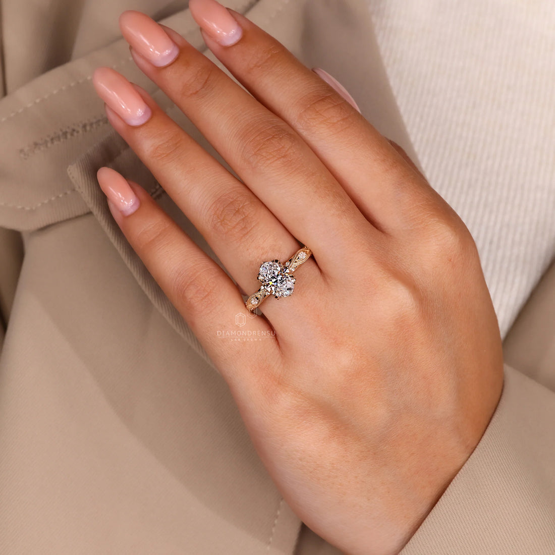 Oval Cut Vintage Diamond Engagement Ring