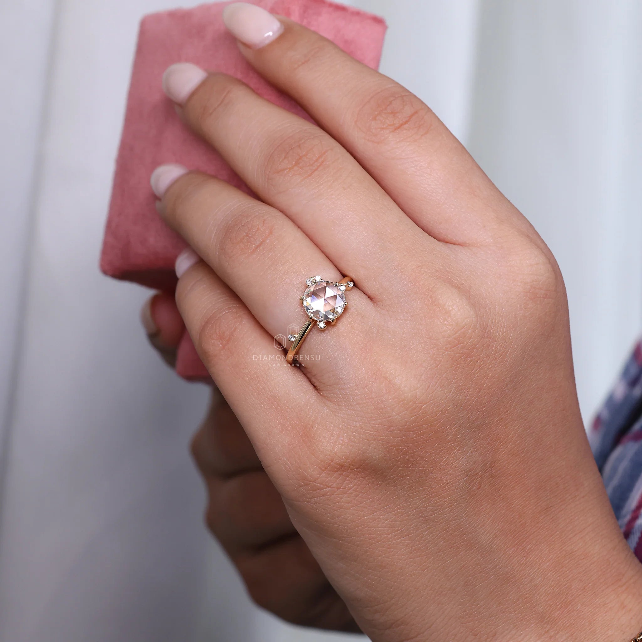 Round Rose Cut Cluster Ring