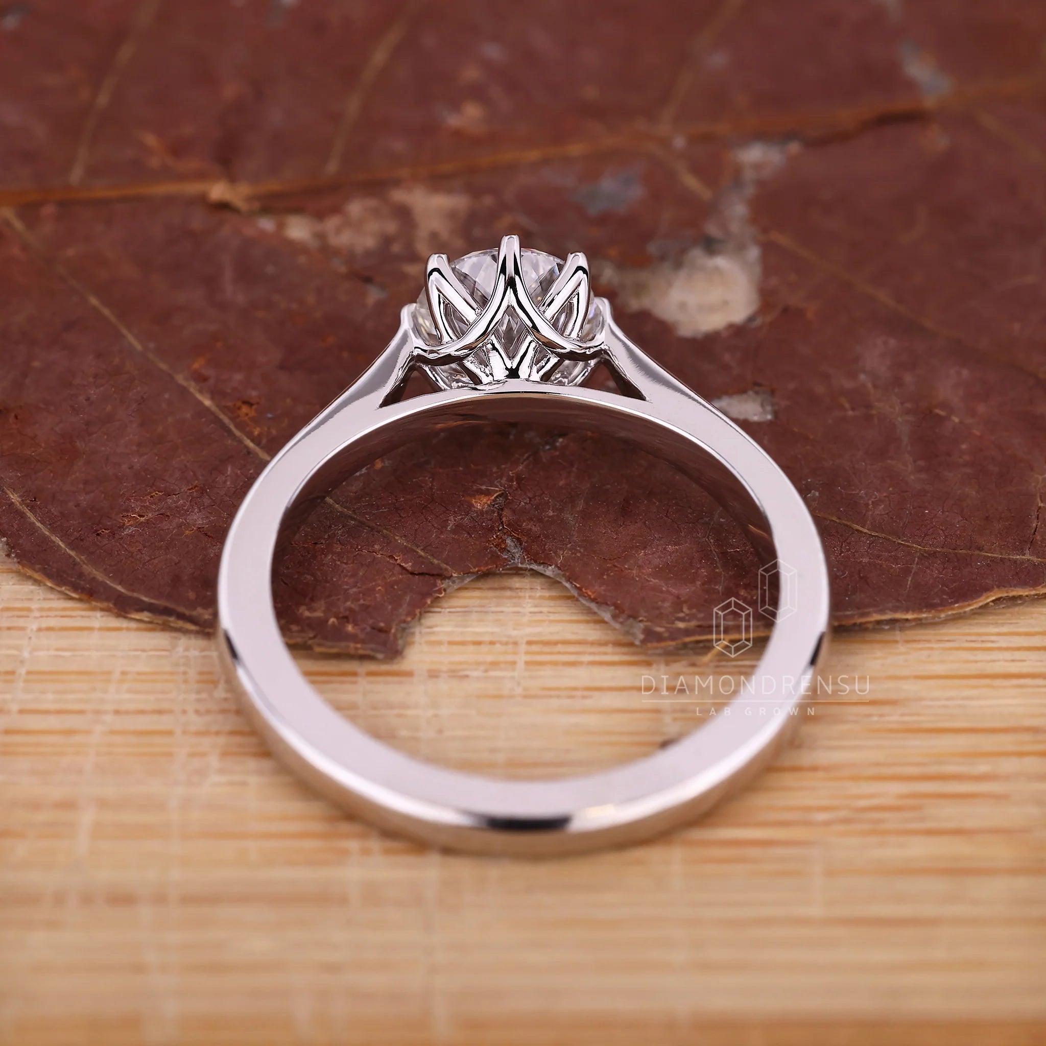 Portuguese Cut Diamond Engagement Ring with Tapered Shank Band