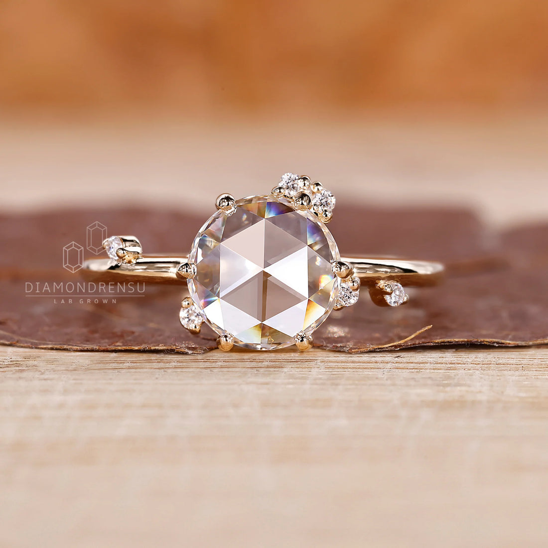 Round Rose Cut Cluster Ring