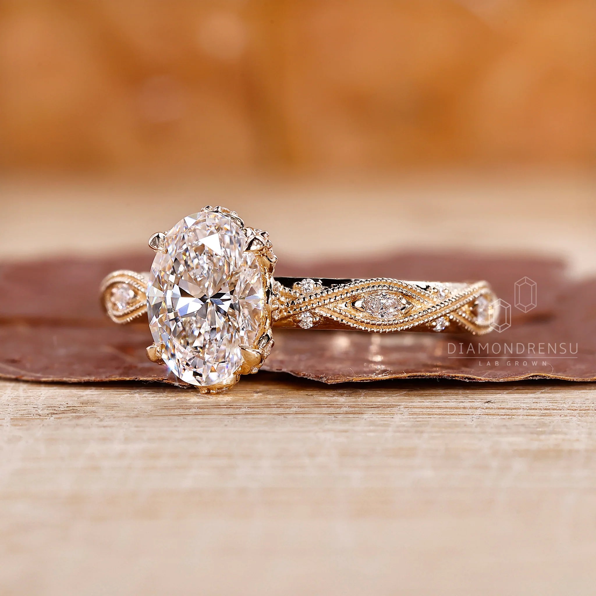 Oval Cut Vintage Diamond Engagement Ring