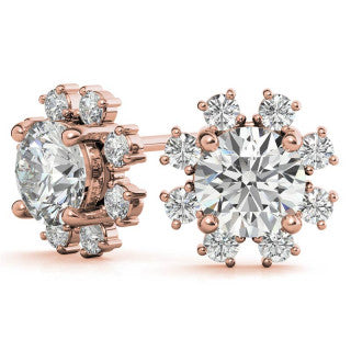 Round Cluster Style Moissanite Stud rings