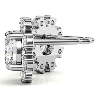 Round Cluster Style Moissanite Stud rings