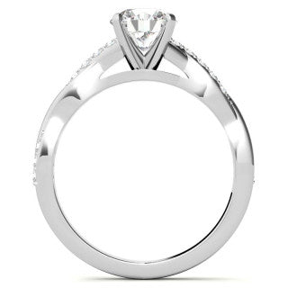 Round Brilliant Moissanite Twisted Engagement Ring Setting
