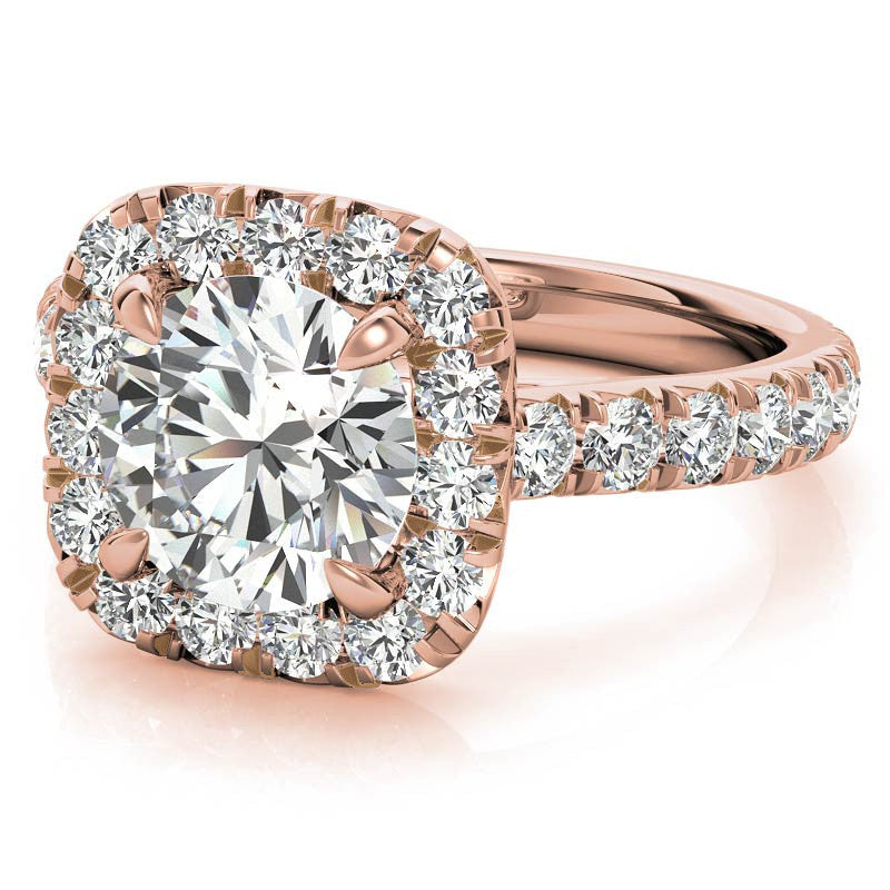 3 Carat Oval Lab Grown Diamond Engagement Ring: Hidden Halo, IGI Certified