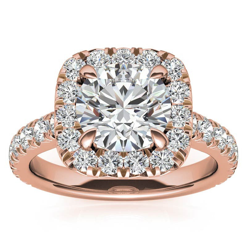 3 Carat Oval Lab Grown Diamond Engagement Ring: Hidden Halo, IGI Certified