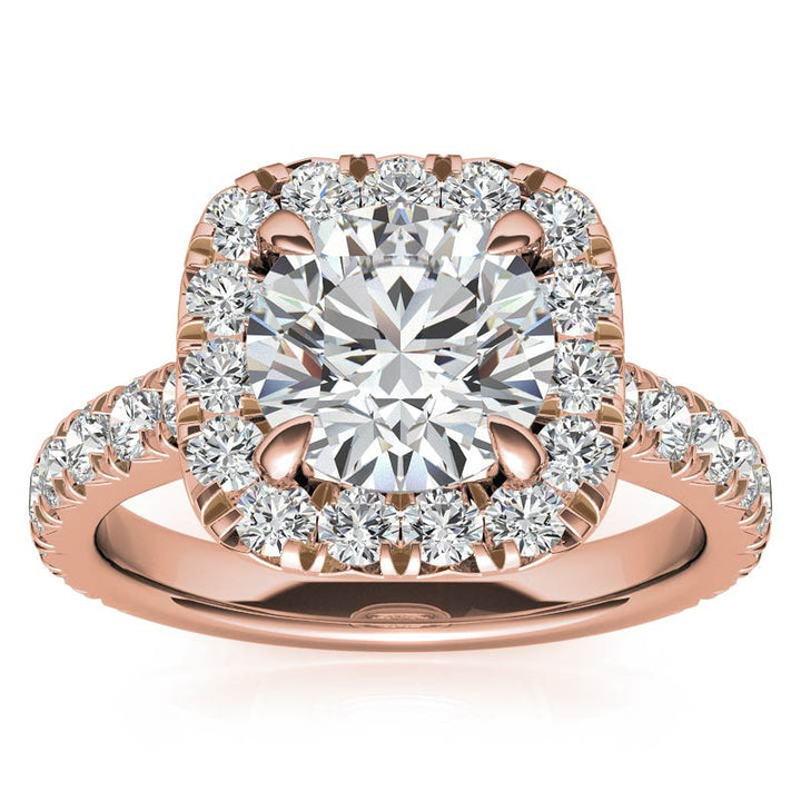 3 Carat Oval Lab Grown Diamond Engagement Ring: Hidden Halo, IGI Certified