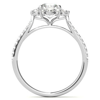 Round Brilliant Moissanite Snowflake Halo Engagement Ring