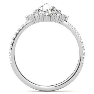 Rose cut Moissanite Cluster Halo Moissanite Engagement Ring