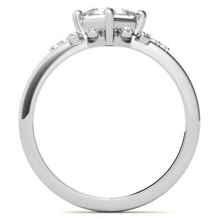 Kite Set Petite Cluster Style Princess Cut Moissanite Ring