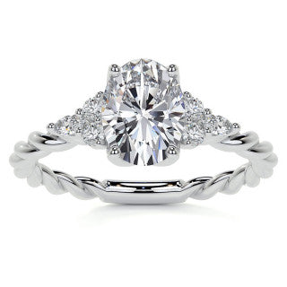 Twisted Trellis Oval Moissanite Engagement Ring