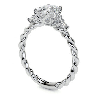 Twisted Trellis Oval Moissanite Engagement Ring