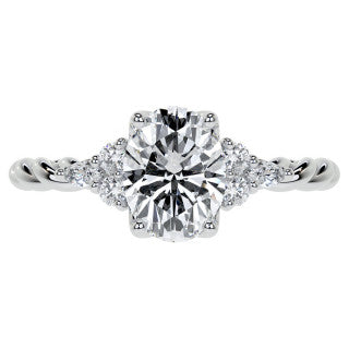 Twisted Trellis Oval Moissanite Engagement Ring