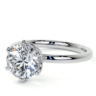 1.5ct Round Accented Tulip Moissanite Engagement Ring