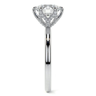 1.5ct Round Accented Tulip Moissanite Engagement Ring