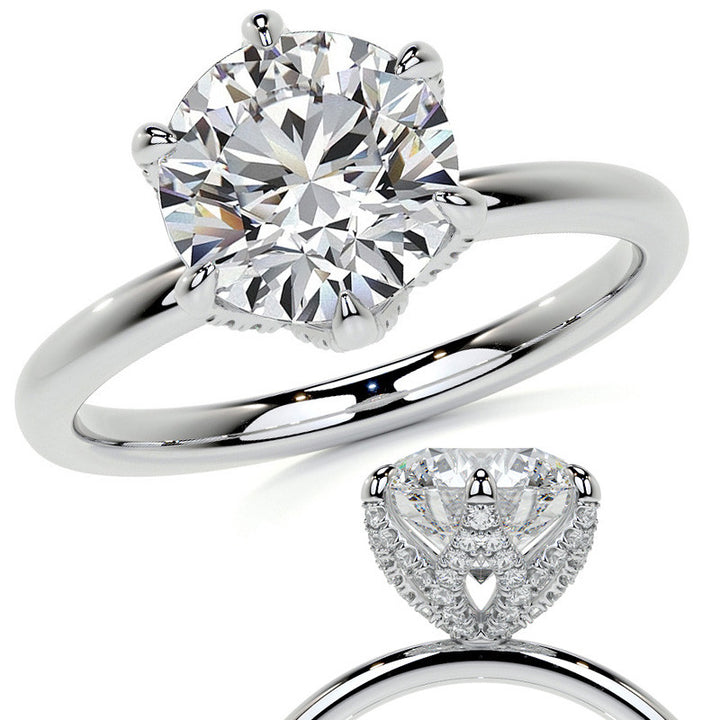 1.5ct Round Accented Tulip Moissanite Engagement Ring