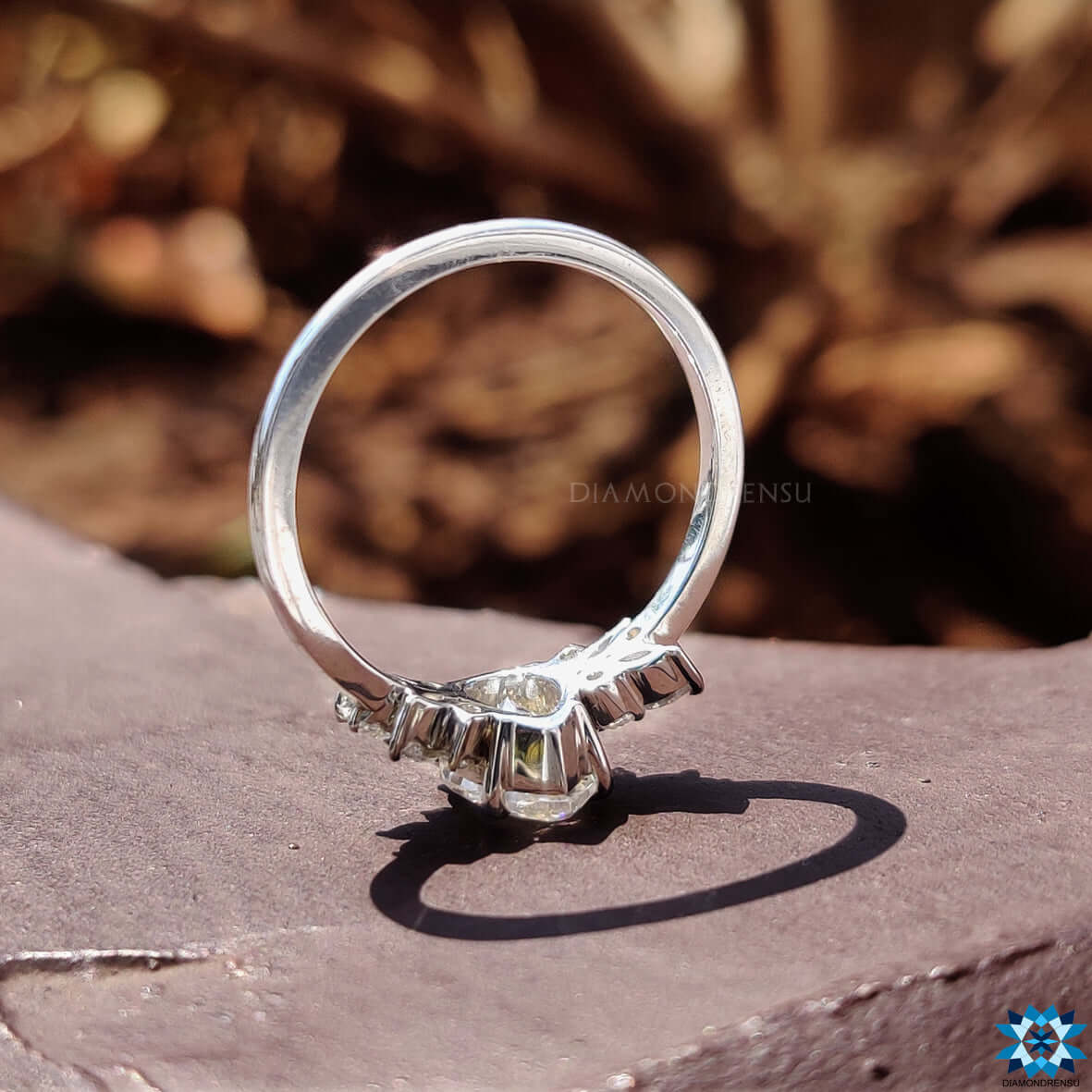 Vintage Style Engagement Ring, 1.29 TW Pear Cut Muse Engagement Ring