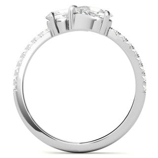 Pear Moissanite Two-Stone Open Moissanite Ring