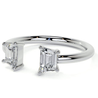 Round and Marquise Two-Stone Open Moissanite Ring