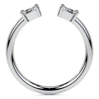 Trapezoid Moissanite Two-Stone Open Ring