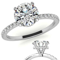 Round Brilliant Hidden Halo Moissanite Engagement Ring