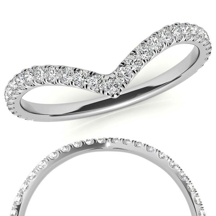 Moissanite V-Shape Stackable Band