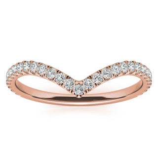 Moissanite V-Shape Stackable Band