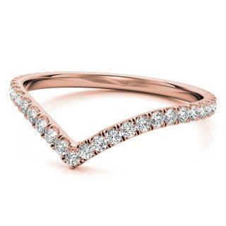 Moissanite V-Shape Stackable Band