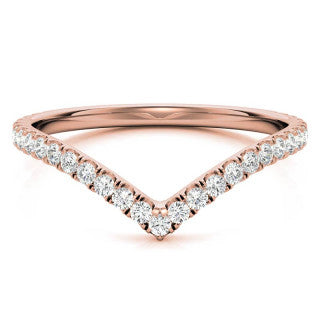 Moissanite V-Shape Stackable Band