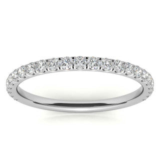 Round Brilliant Moissanite Stackable Band - 2mm