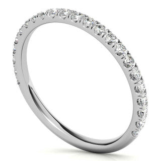 Round Brilliant Moissanite Stackable Band - 2mm