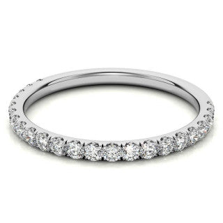 Round Brilliant Moissanite Stackable Band - 2mm