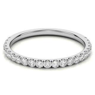 Round Brilliant Moissanite Stackable Band - 2mm