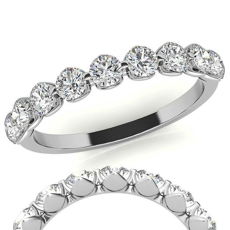 9-Stone 3mm Round Brilliant Moissanite Stackable Band