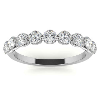 9-Stone 3mm Round Brilliant Moissanite Stackable Band