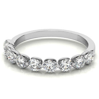 9-Stone 3mm Round Brilliant Moissanite Stackable Band