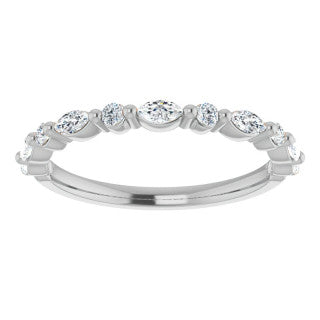 3x1.5mm Marquise and Round Shared Prong Lab Diamond Stackable Band