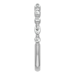 3x1.5mm Marquise and Round Shared Prong Lab Diamond Stackable Band